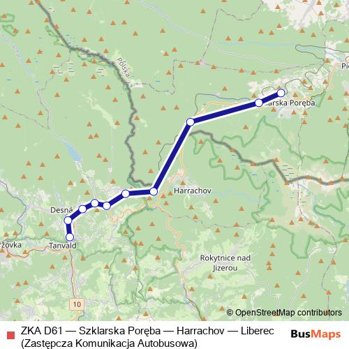 ZKA D61 bus Line Map