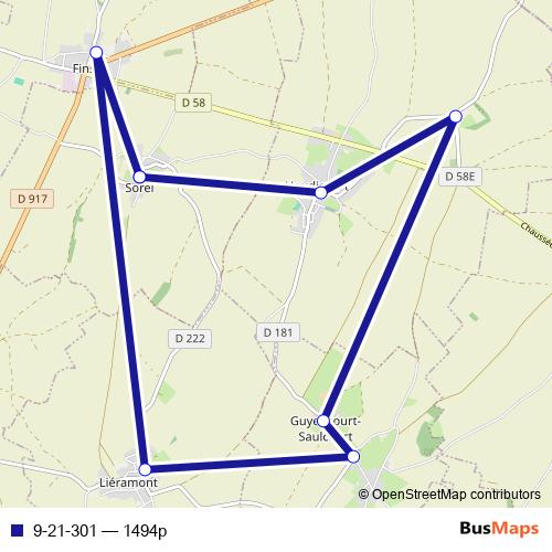 9-21-301 bus Line Map
