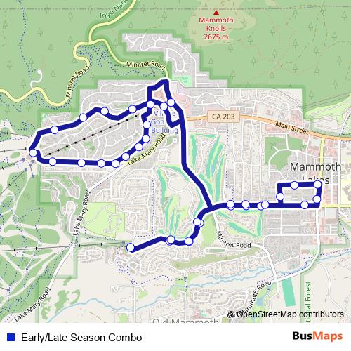 Early/Late Season Combo bus Line Map