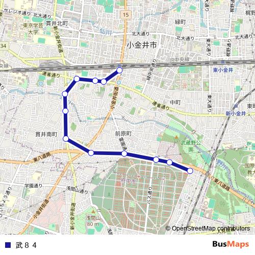 武８４ bus Line Map