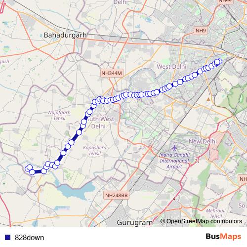 828down bus Line Map