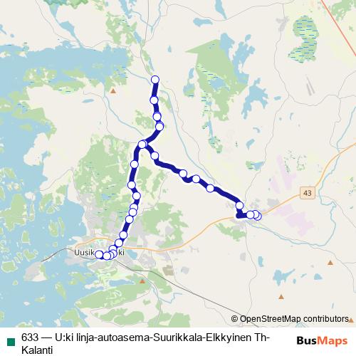 633 bus Line Map