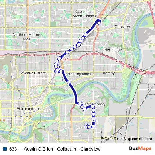 633 bus Line Map