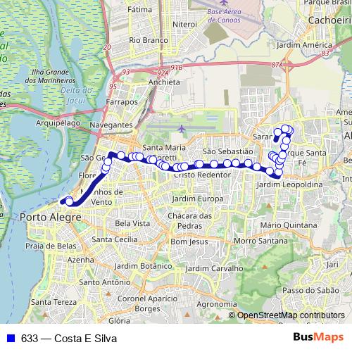 633 bus Line Map