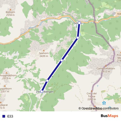 633 bus Line Map