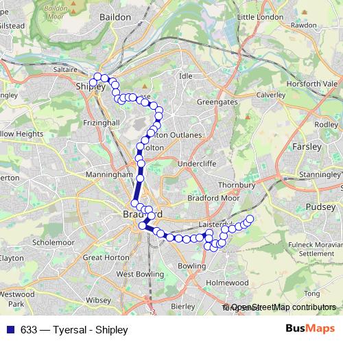633 bus Line Map