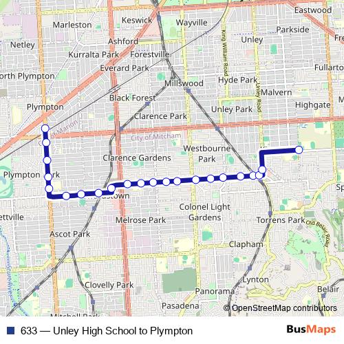 633 bus Line Map