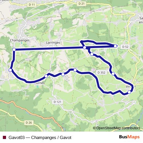 Gavot03 bus Line Map