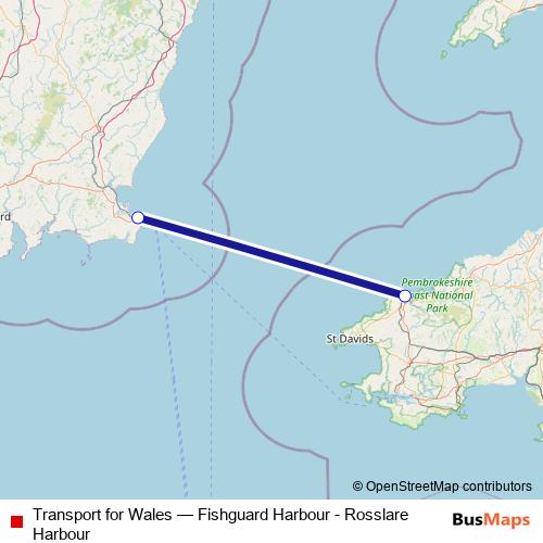 Transport for Wales ferry Line Map
