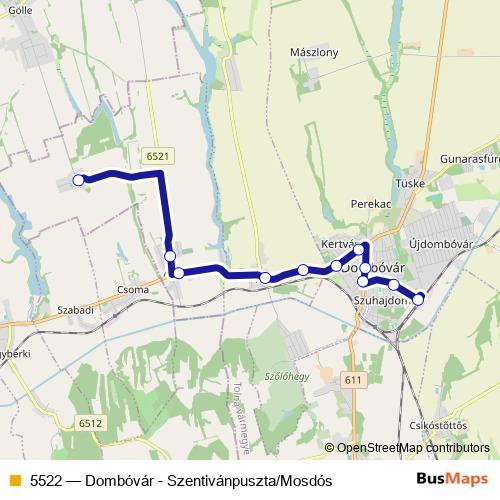5522 bus Line Map