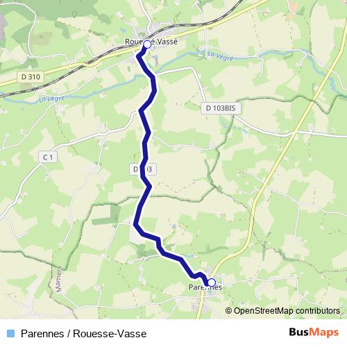 Parennes / Rouesse-Vasse bus Line Map