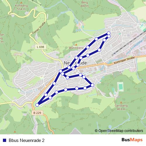 Bbus Neuenrade 2 bus Line Map