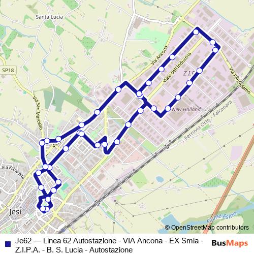 Je62 bus Line Map
