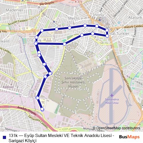 131k bus Line Map