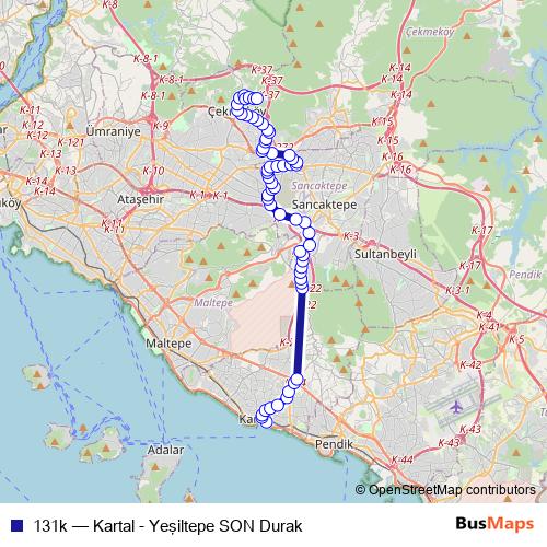 131k bus Line Map
