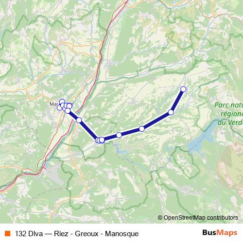 132 Dlva bus Line Map