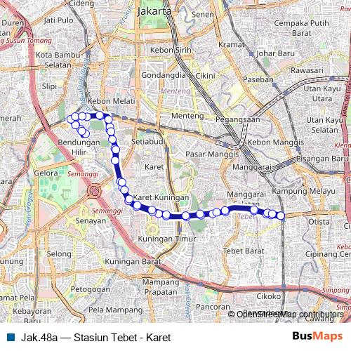 Jak.48a bus Line Map