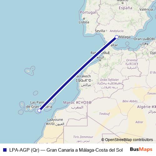 LPA-AGP (Qr) air Line Map