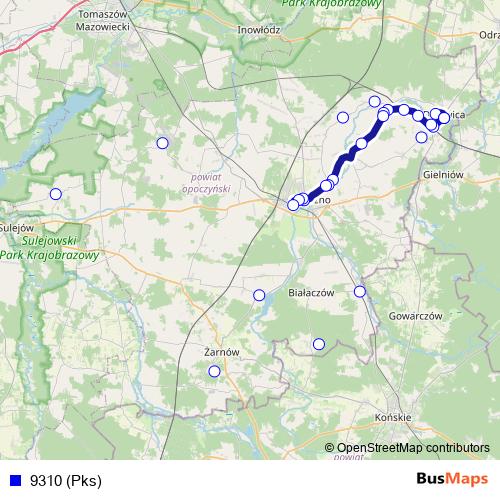 9310 (Pks) bus Line Map