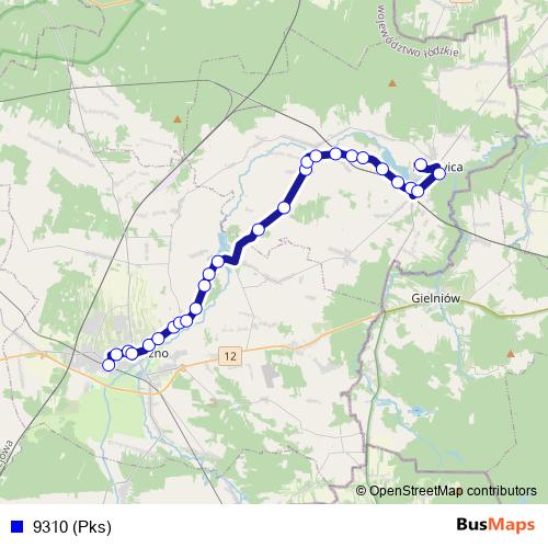 9310 (Pks) bus Line Map