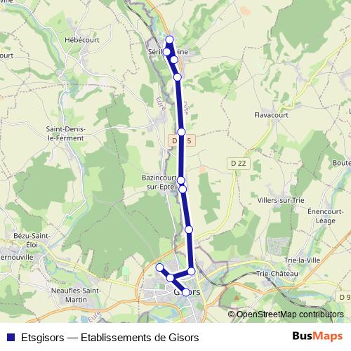 Etsgisors bus Line Map