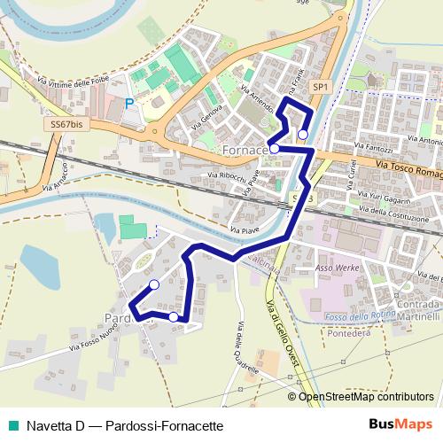 Navetta D bus Line Map