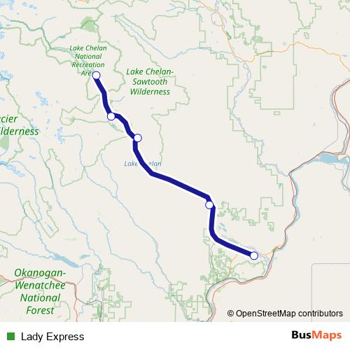 Lady Express ferry Line Map