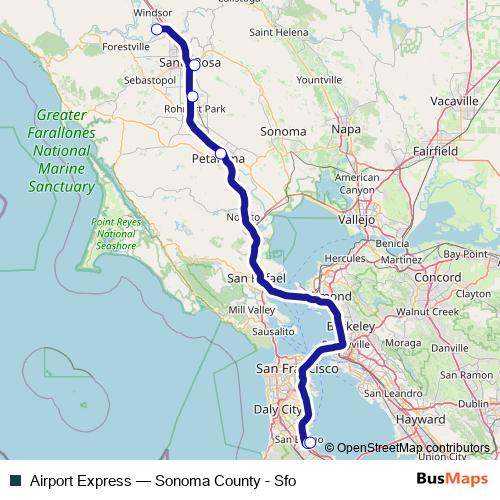 Airport Express bus Line Map