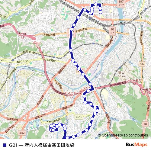 G21 bus Line Map
