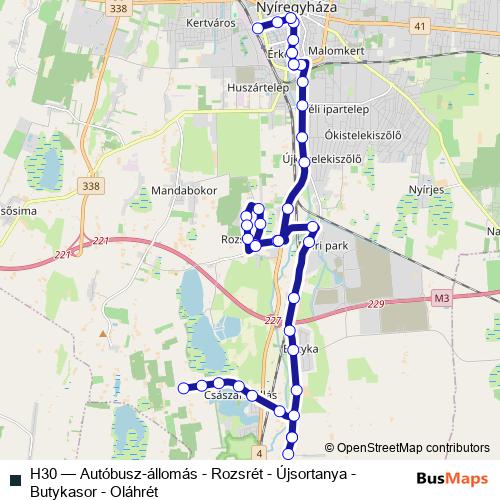 H30 bus Line Map