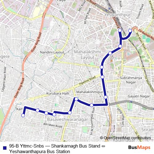 95-B Yttmc-Snbs bus Line Map