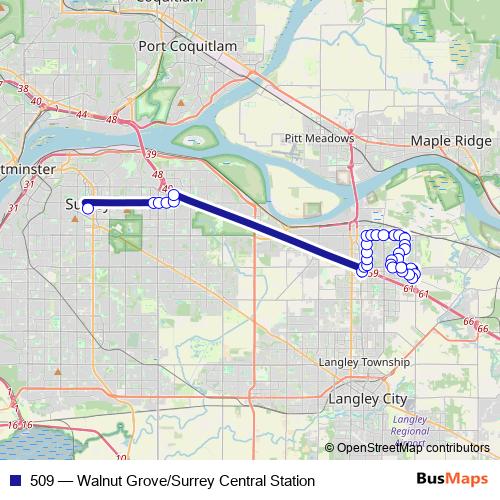 509 bus Line Map
