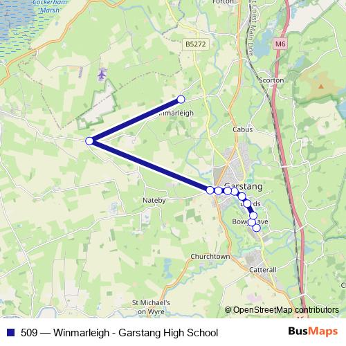 509 bus Line Map