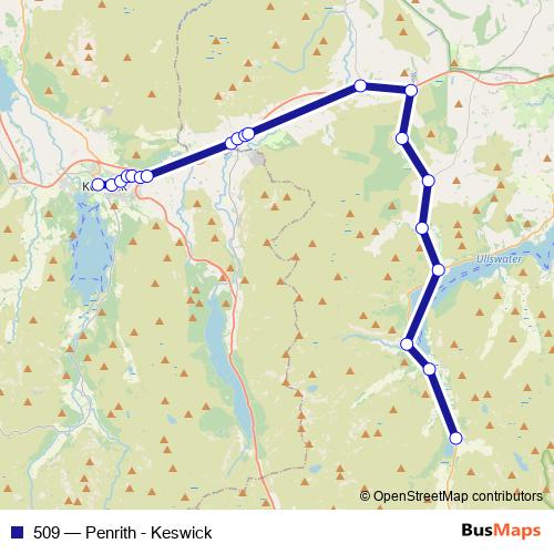 509 bus Line Map
