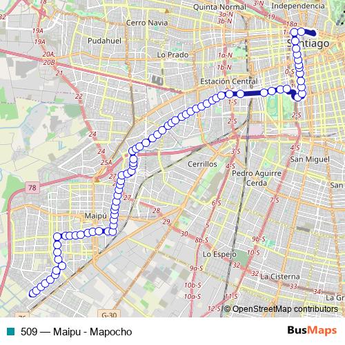 509 bus Line Map