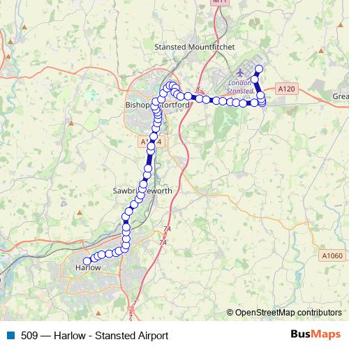 509 bus Line Map