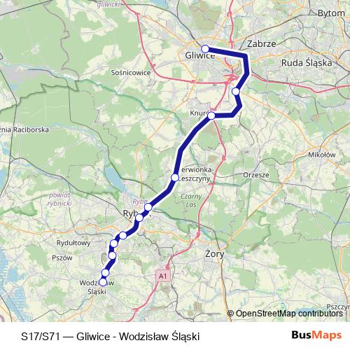 S17/S71 rail Line Map