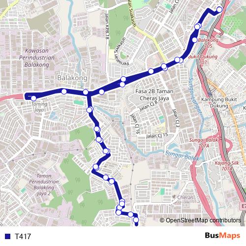 T417 bus Line Map