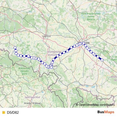 D5/D62 rail Line Map