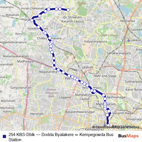 254 KBS-Dblk bus Line Map