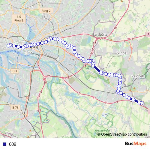 609 bus Line Map