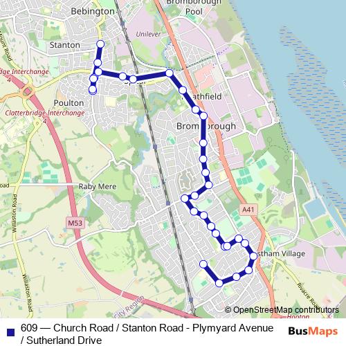 609 bus Line Map