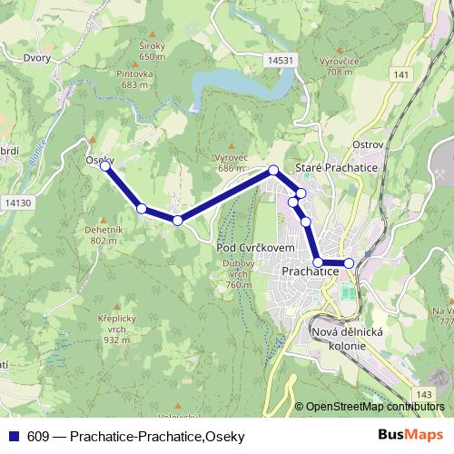 609 bus Line Map