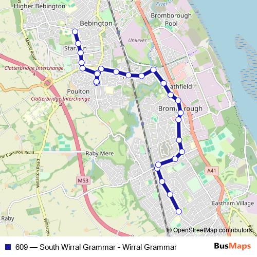 609 bus Line Map