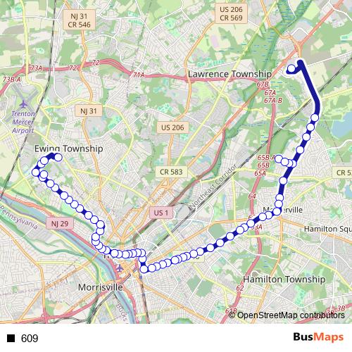 609 bus Line Map