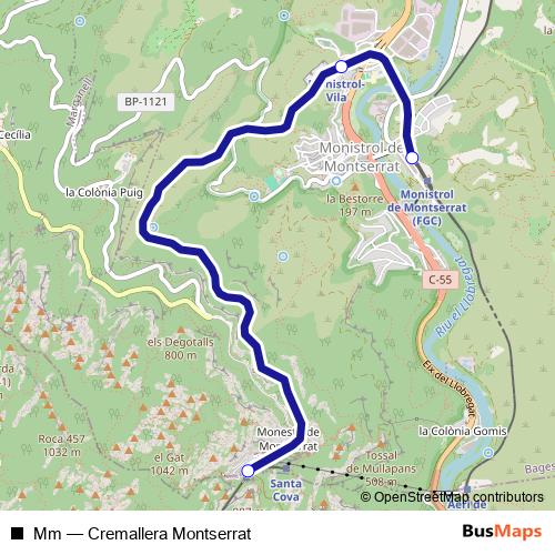 Mm funicular Line Map