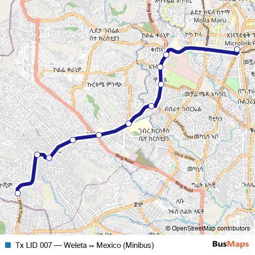 Tx LID 007 bus Line Map