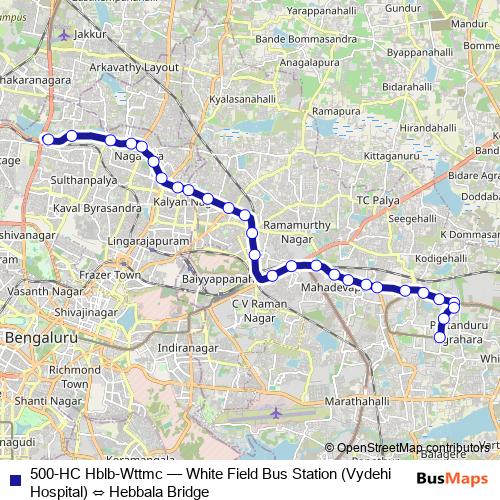 500-HC Hblb-Wttmc bus Line Map