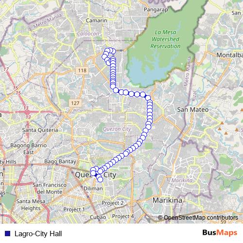 Lagro-City Hall bus Line Map
