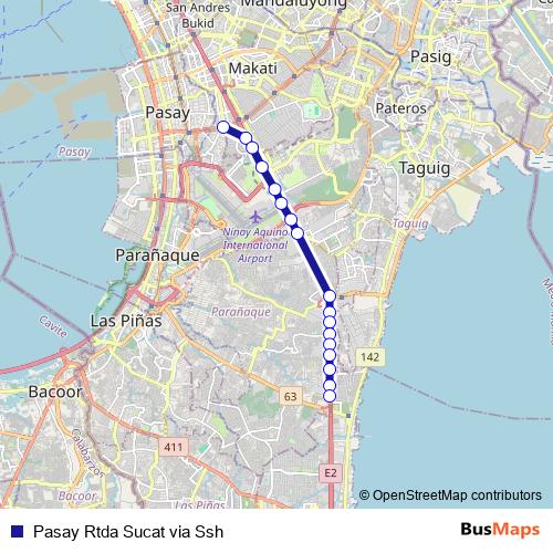 Pasay Rtda Sucat via Ssh bus Line Map